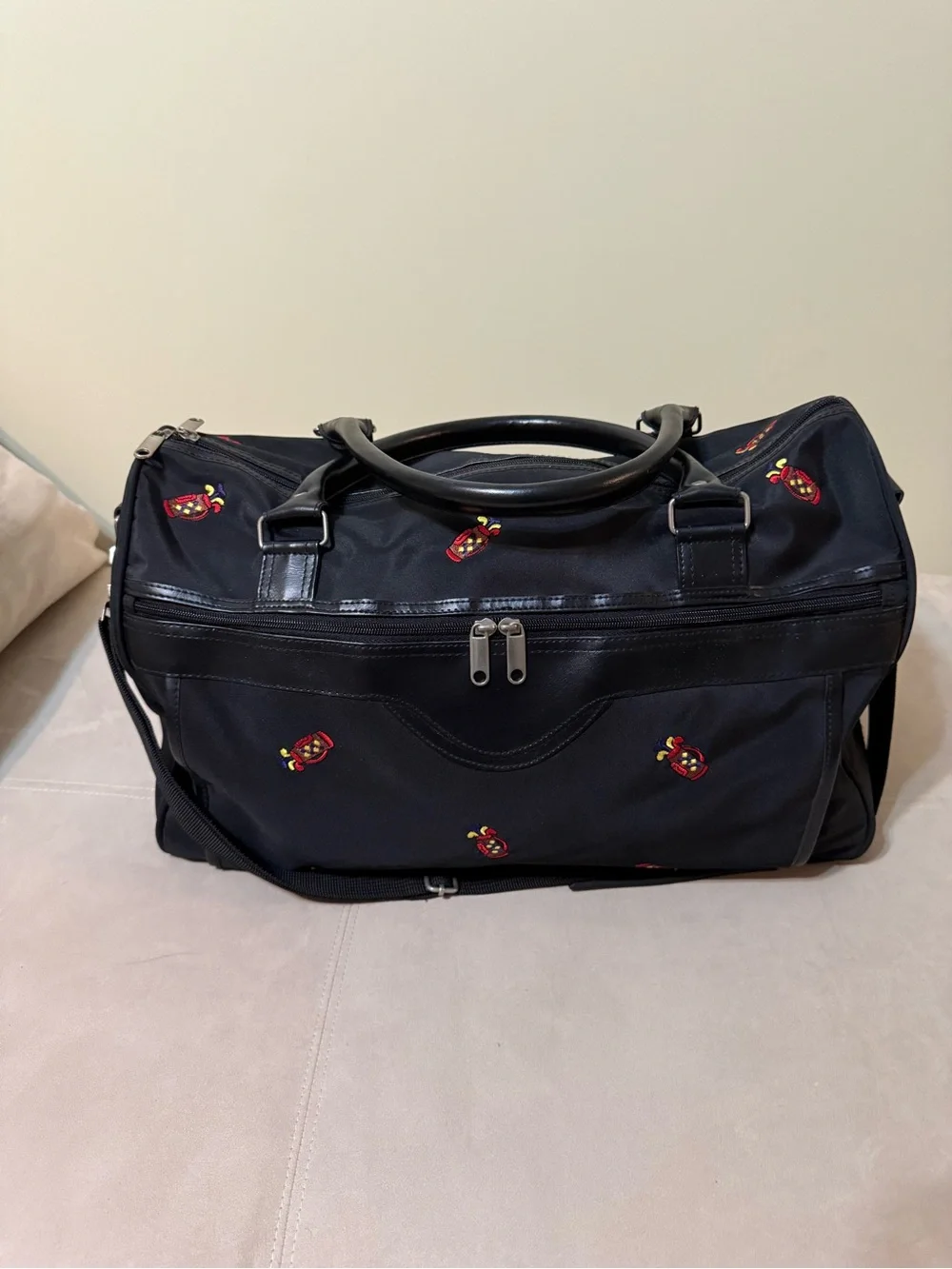 Black Golf Themed Embroidered Travel Duffle/Weekender Bag
